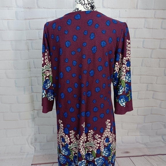 R & B collection women's size 1x stretch knit floral print popover dress b11 - Picture 9 of 9